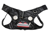 Black Faux Leather Biohazard Zipper Mouth Muzzle S&M Face Mask Halloween Accessories
